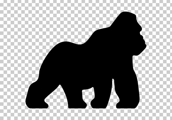 Gorilla Primate Silhouette PNG, Clipart, Animals, Big Cats, Black, Black And White, Carnivoran Free PNG Download