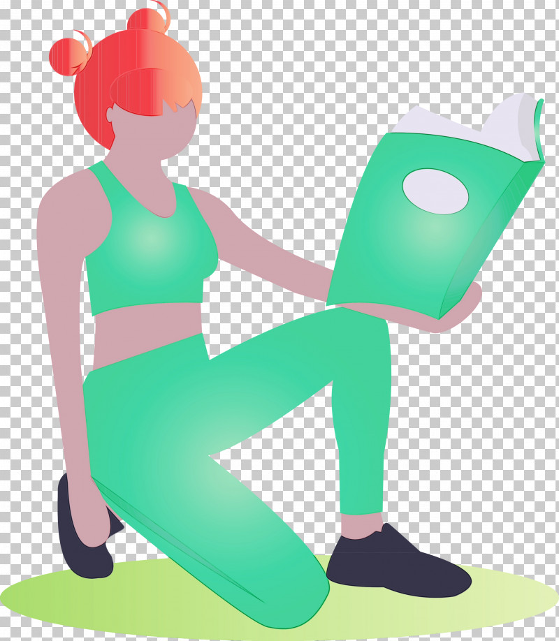 Green Sitting PNG, Clipart, Fashion, Girl, Green, Paint, Reading Book Free PNG Download