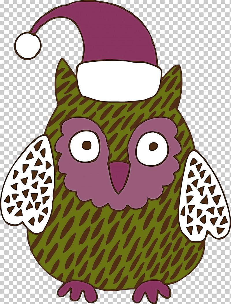 Owl Bird Of Prey Purple Pink Cartoon PNG, Clipart, Bird, Bird Of Prey, Cartoon, Cartoon Owl, Christmas Animal Free PNG Download