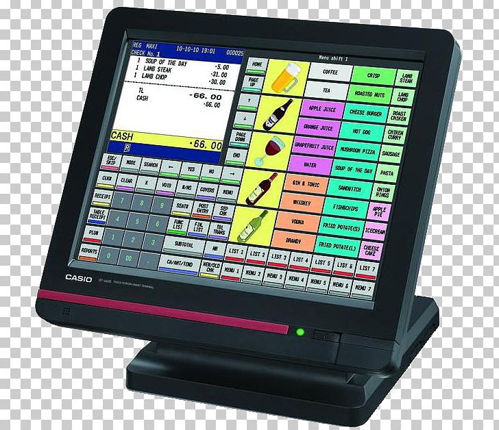 Cash Register Point Of Sale Touchscreen Casio Sales PNG, Clipart, Business, Cash Register, Casio, Communication, Display Device Free PNG Download