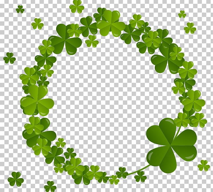 Four-leaf Clover Shamrock Saint Patricks Day PNG, Clipart, Christmas Wreath, Circle, Clover, Clover Wreath, Flora Free PNG Download