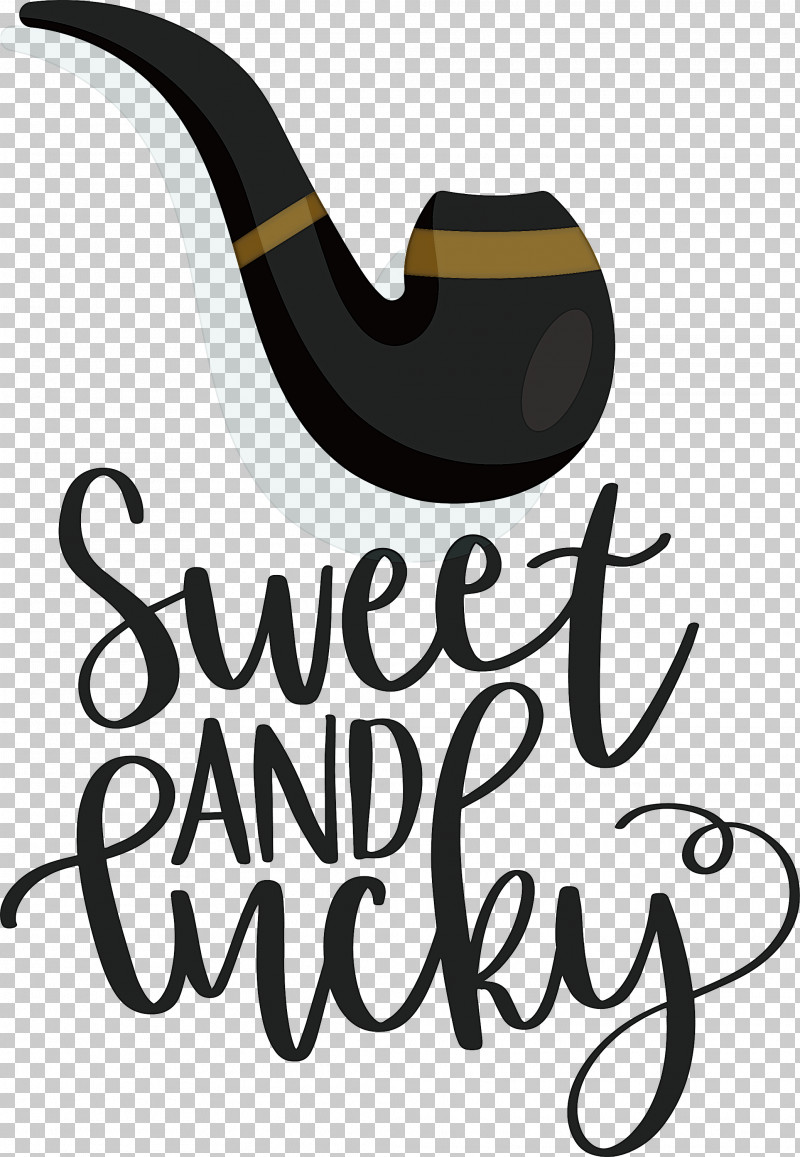 Sweet And Lucky St Patricks Day PNG, Clipart, Black, Black And White, Calligraphy, Line, Logo Free PNG Download