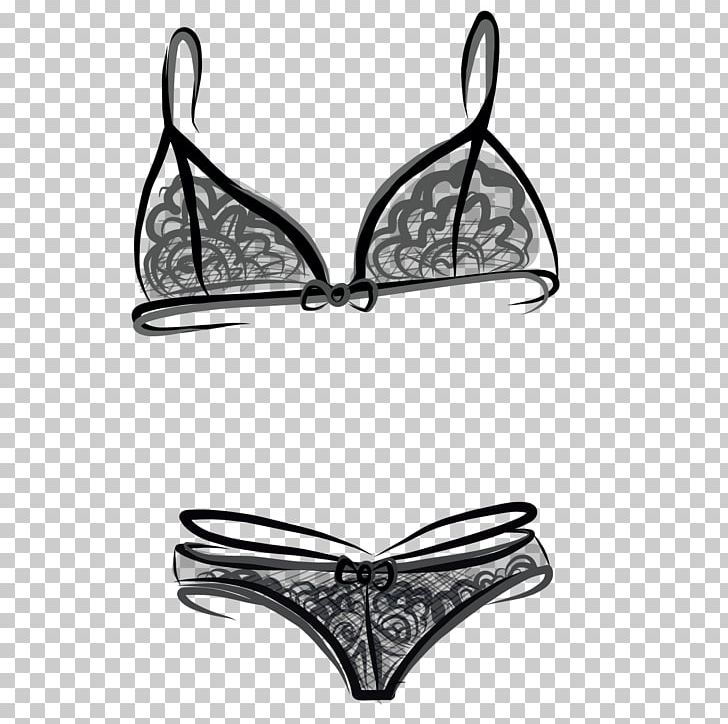 Lingerie Party Panties Undergarment Drawing PNG, Clipart, Black, Black And White, Bra, Brassiere, Butterfly Free PNG Download
