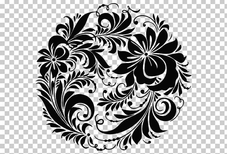 Russia Khokhloma Ornament PNG, Clipart, Art, Black And White, Circle, Flora, Floral Design Free PNG Download