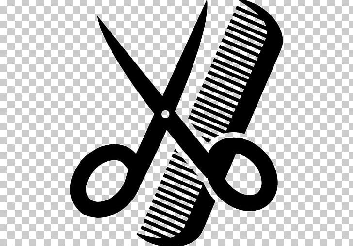 Comb Scissors Hairdresser Hairstyle PNG, Clipart, Barber, Barbershop, Beauty Parlour, Black And White, Brand Free PNG Download