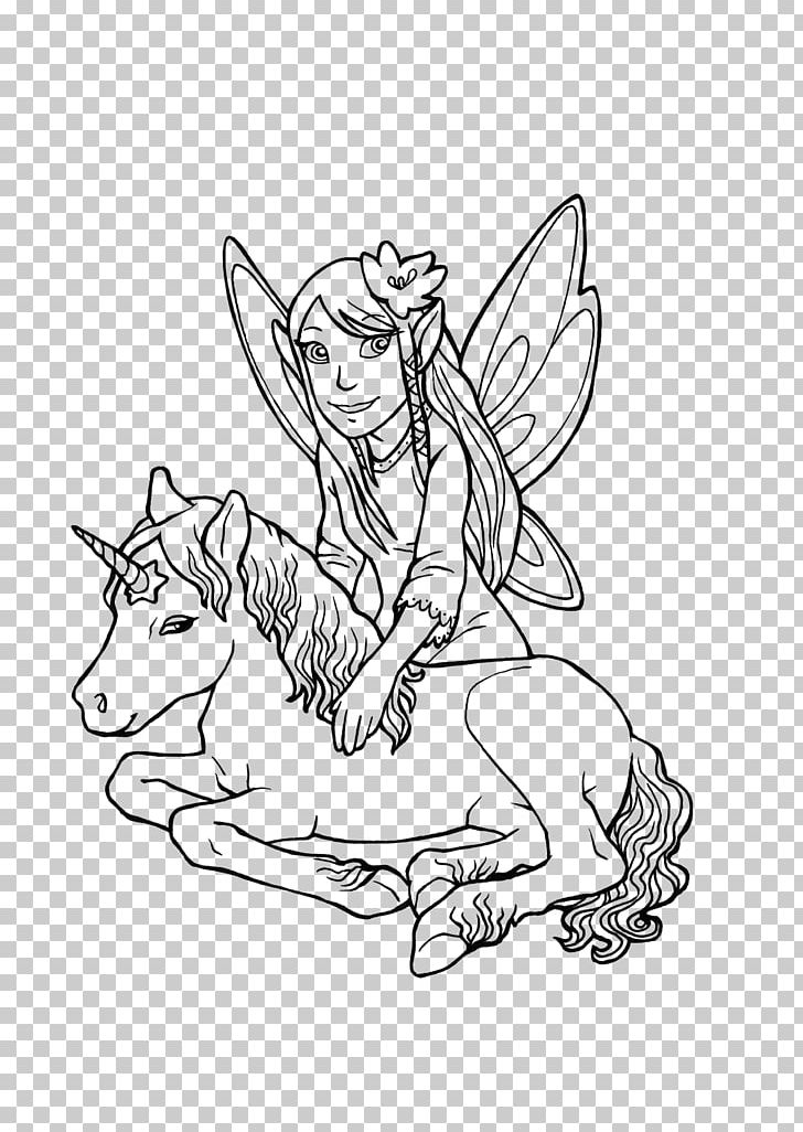 Ausmalbild Fairy Elf Unicorn Legendary Creature PNG, Clipart, Architecture, Art, Artwork, Ausmalbild, Black And White Free PNG Download