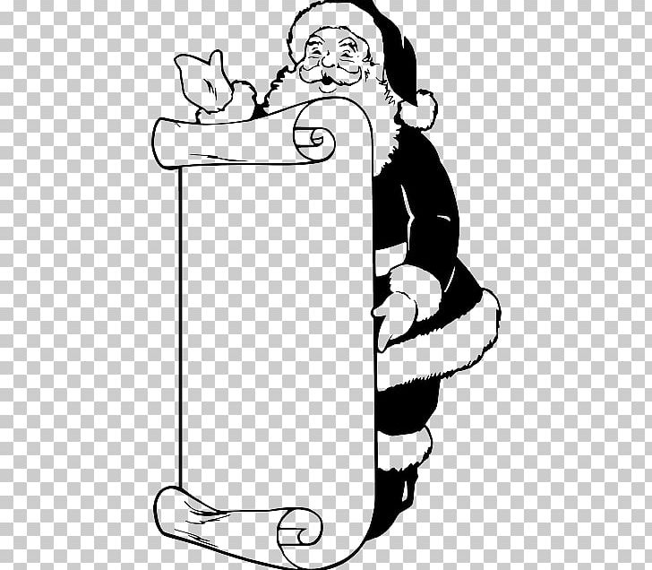 Santa Claus Wish List Christmas PNG, Clipart, Area, Arm, Art, Artwork, Black Free PNG Download