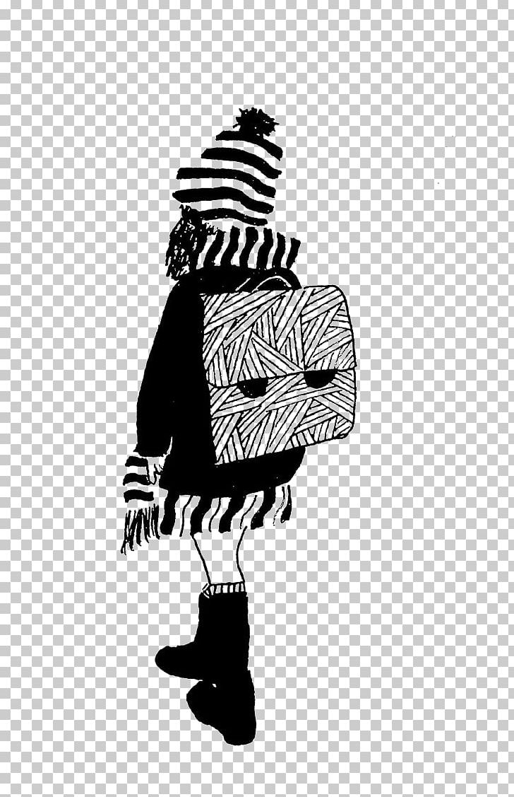 Black And White Drawing Art Illustration PNG, Clipart, Adult Child, Art, Bag, Black, Black And White Free PNG Download