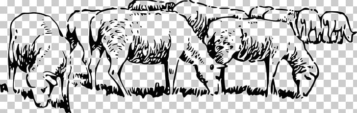 Sheep Grazing PNG, Clipart, Animals, Artwork, Bighorn Sheep, Black, Black And White Free PNG Download