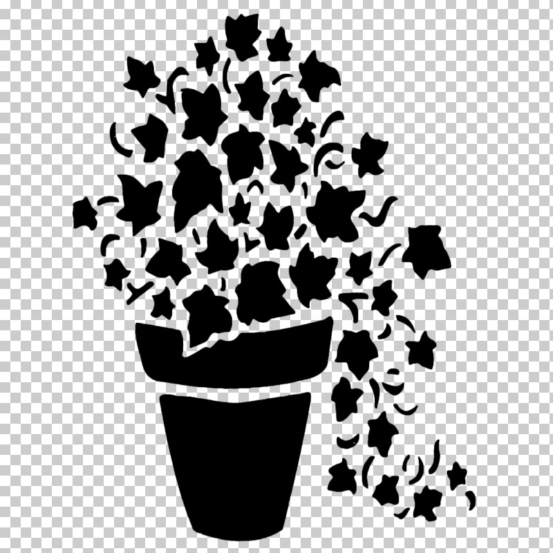 Leaf Black-and-white Flowerpot Plant PNG, Clipart, Blackandwhite, Flowerpot, Leaf, Plant Free PNG Download