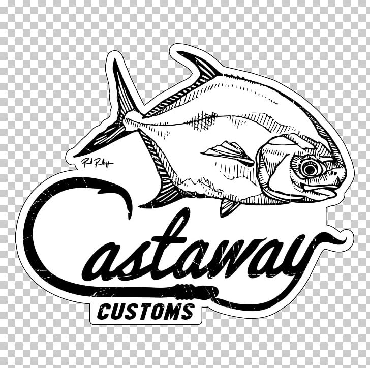 Castaway Customs Decal Logo Boat Skiff PNG, Clipart, Area, Artwork, Automotive Design, Black And White, Boat Free PNG Download