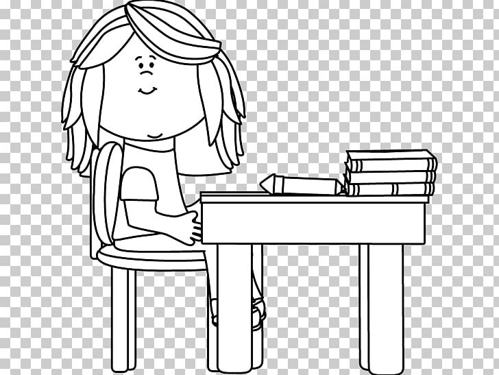 Desk School Black And White PNG, Clipart, Angle, Area, Arm, Artwork, Black And White Free PNG Download