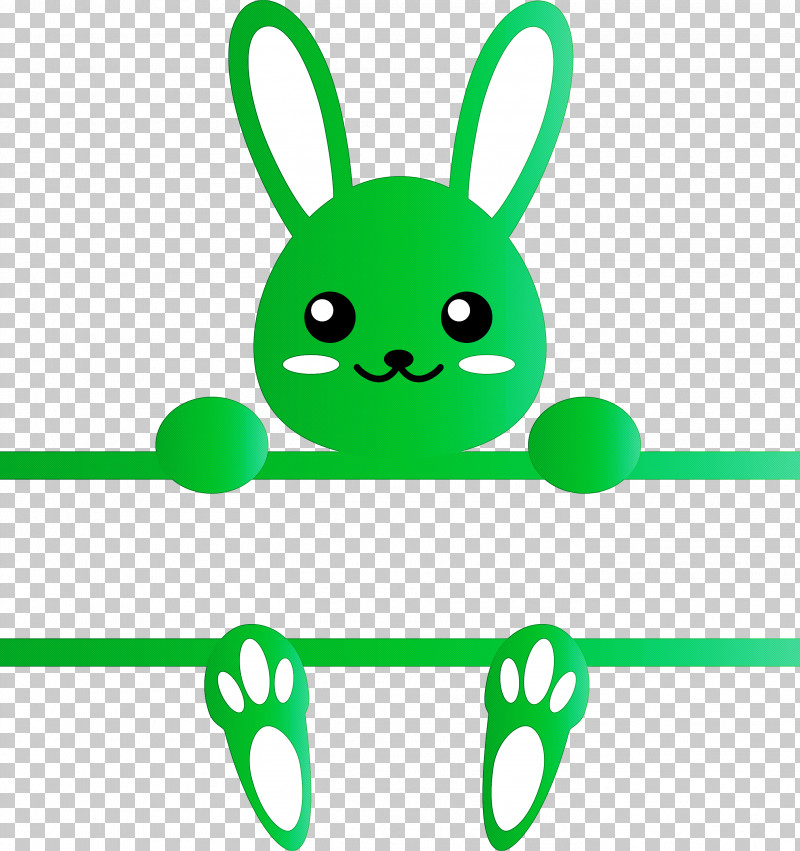Bunny Frame Easter Day PNG, Clipart, Bunny Frame, Cartoon, Easter Day, Green, Happy Free PNG Download