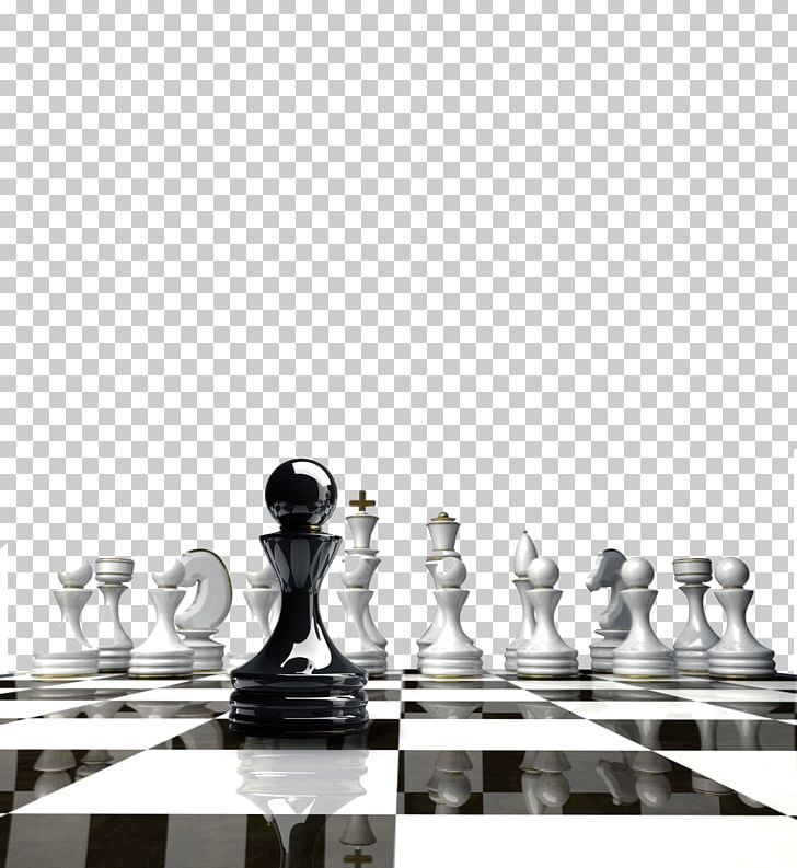 Black and white chess game pieces, figures on chess board on transparent  background PNG - Similar PNG