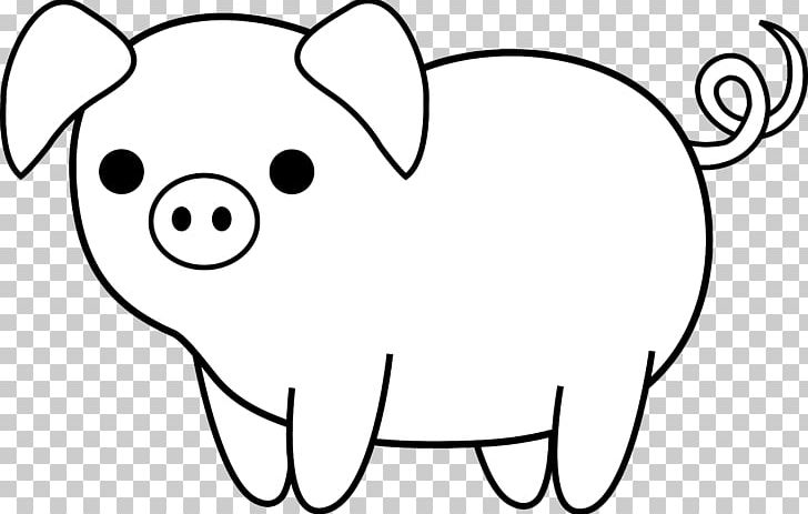 Large White Pig Black And White Line Art PNG, Clipart, Art, Black, Blog, Carnivoran, Cartoon Free PNG Download