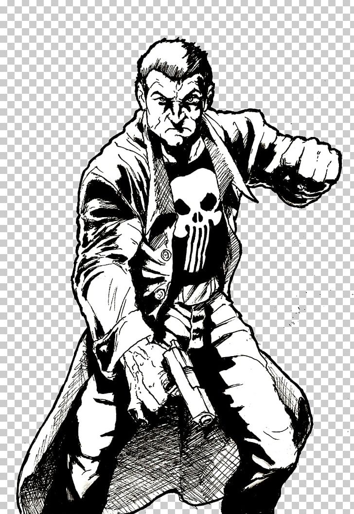 Punisher Drawing Inker Comics Sketch PNG, Clipart, Arm, Art, Black And White, Cartoon, Comics Artist Free PNG Download