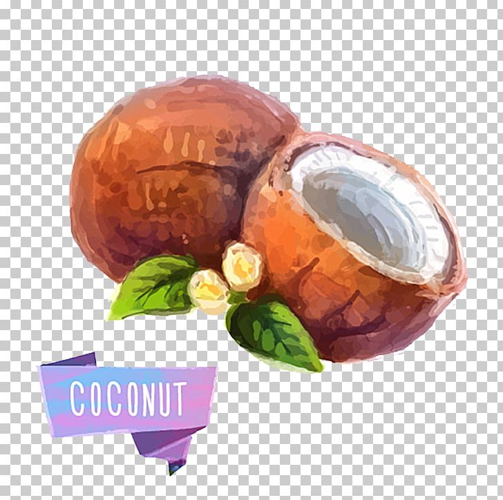 Fruit Watercolor Painting Illustration PNG, Clipart, Adobe Illustrator, Cartoon, Coconut, Coconut Leaf, Coconut Leaves Free PNG Download