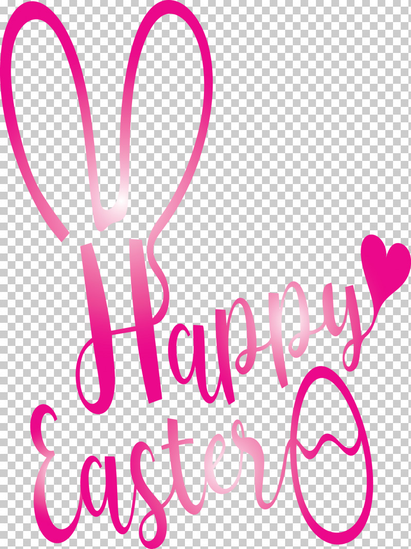 Happy Easter With Bunny Ears PNG, Clipart, Happy Easter With Bunny Ears, Heart, Love, Magenta, Pink Free PNG Download