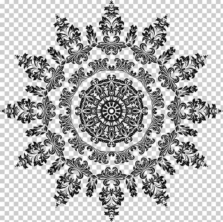 Black And White Floral Design Ornament Pattern PNG, Clipart, Art, Black And White, Circle, Decorative Arts, Drawing Free PNG Download