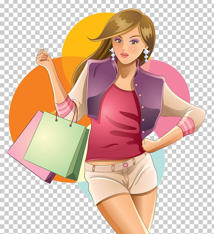 Stock Photography Shopping PNG, Clipart, Abdomen, Arm, Beauty, Brown Hair, Cartoon Free PNG Download