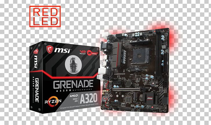 Socket AM4 MSI A320M GRENADE Motherboard MicroATX PCI Express PNG, Clipart, Atx, Computer Component, Computer Hardware, Cpu Socket, Ddr4 Sdram Free PNG Download