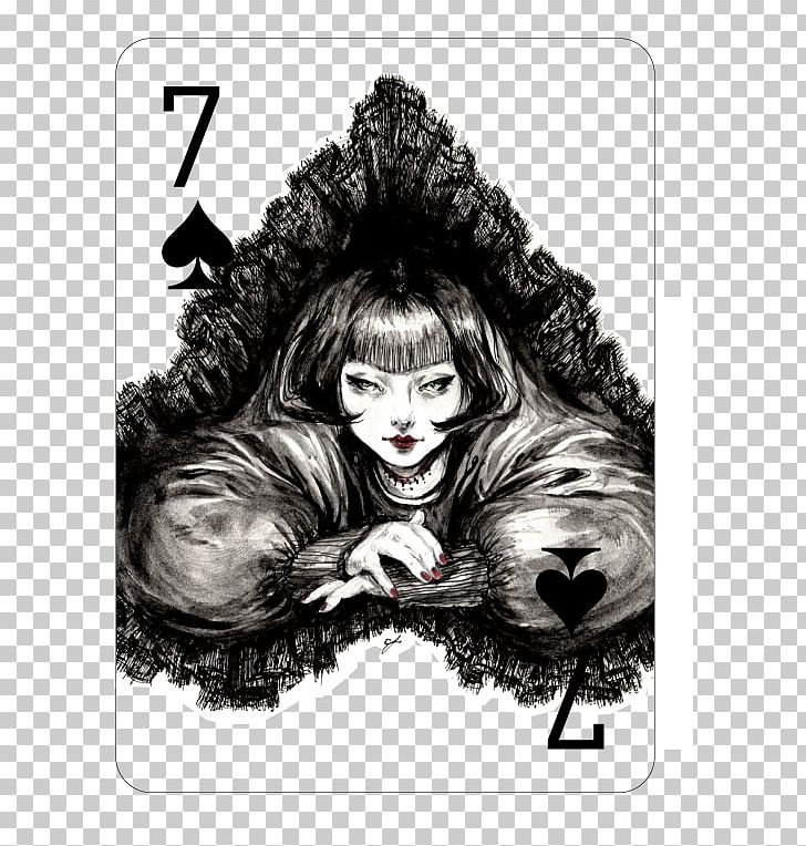 Playing Card Drawing Art Fashion Illustration PNG, Clipart, Art, Black And White, Black Hair, Drawing, Fashion Free PNG Download