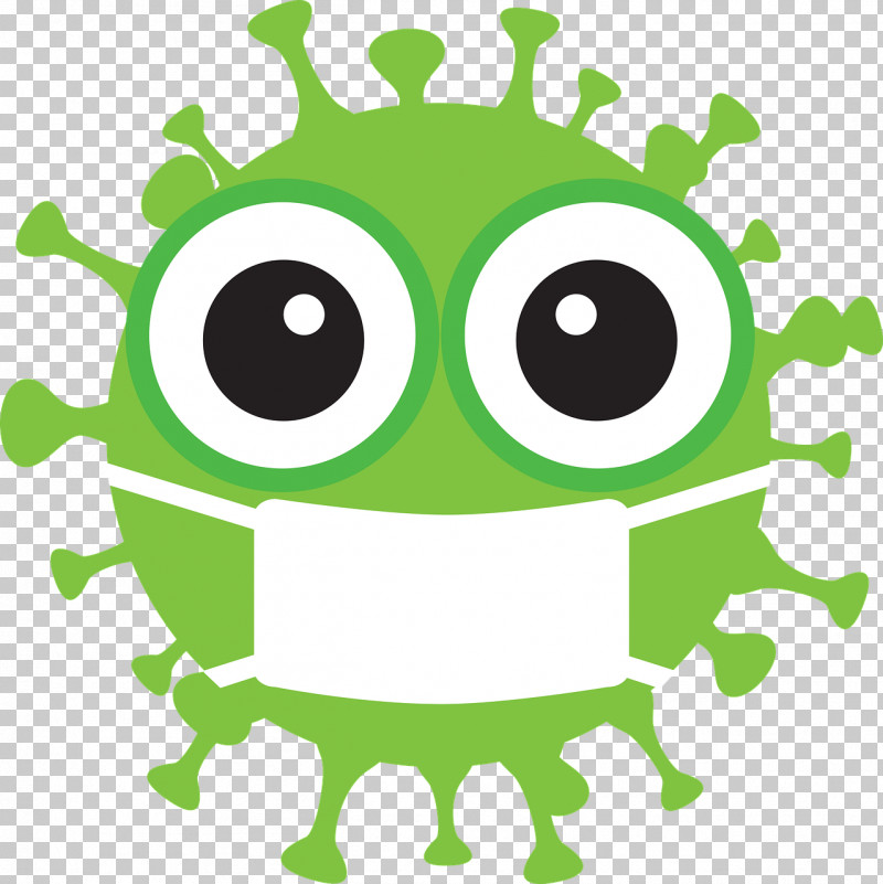 COVID19 Coronavirus Virus PNG, Clipart, Cartoon, Coronavirus, Covid19, Green, Smile Free PNG Download