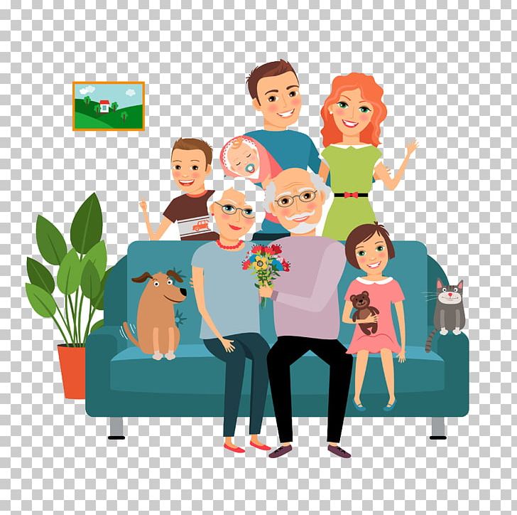 Family Couch Father Illustration PNG, Clipart, Art, Cartoon, Cartoon Elderly, Child, Communication Free PNG Download