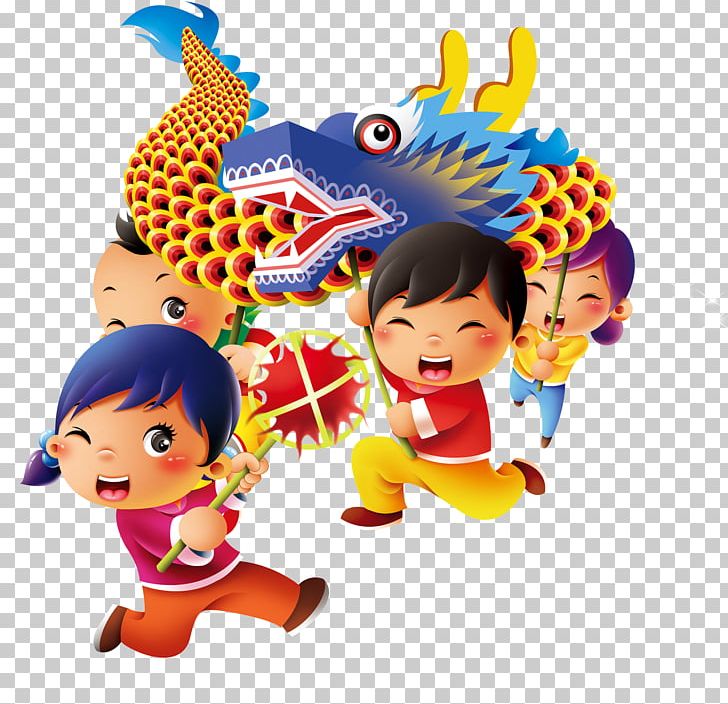 Dragon Dance Lion Dance Cartoon Chinese New Year PNG, Clipart, Boat ...