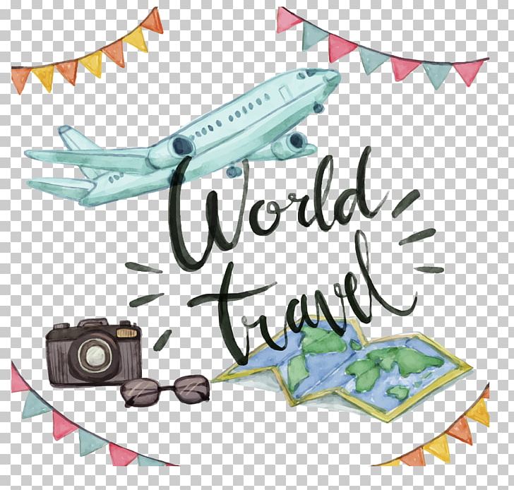 Airplane Travel Watercolor Painting PNG, Clipart, Banner, Brand, Download, Drawing, Euclidean Vector Free PNG Download