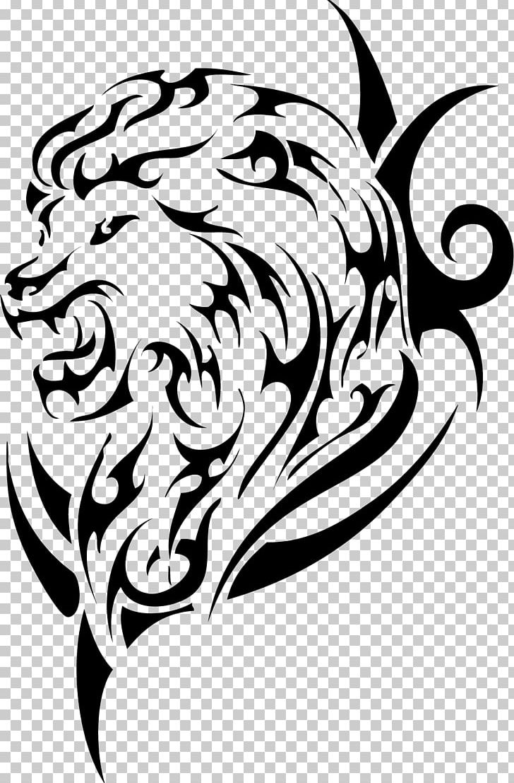 Lion Sleeve Tattoo Tribe PNG, Clipart, Black, Black And White, Carnivoran, Cat Like Mammal, Drawing Free PNG Download