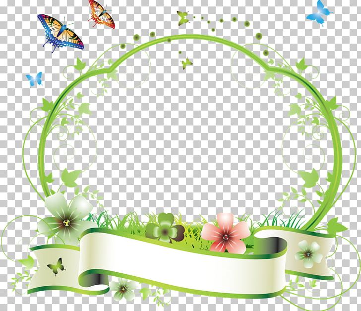 flower and butterfly border design png