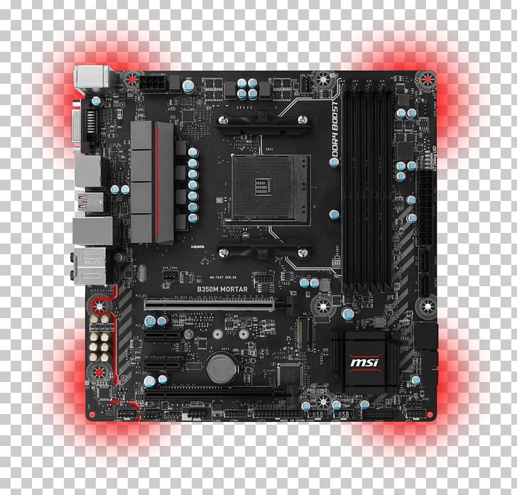 Socket AM4 Motherboard MSI B350M GAMING PRO MicroATX MSI B350M MORTAR PNG, Clipart, Central Processing Unit, Computer Hardware, Electronic Device, Electronics, Microcontroller Free PNG Download