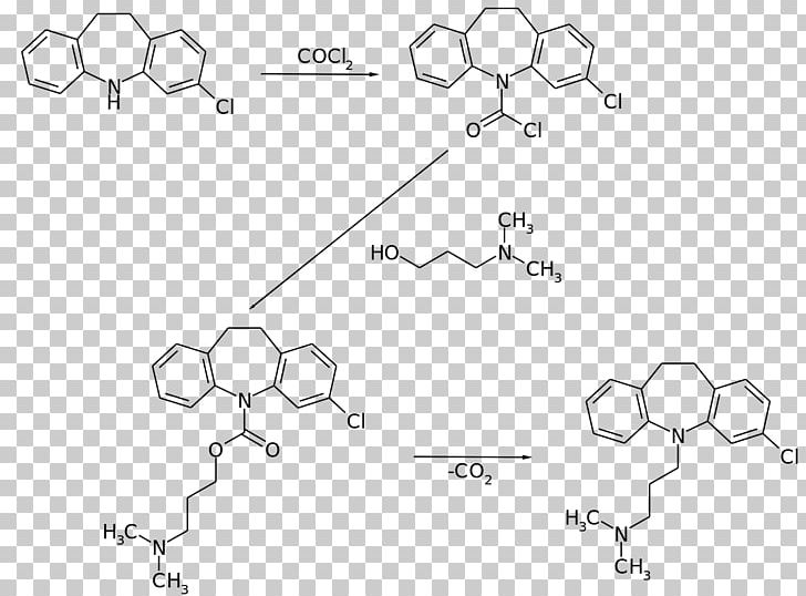 Clomipramine Chemical Synthesis Hydrochloride Fórmula Estructural Structural Formula PNG, Clipart, Amine, Angle, Area, Auto Part, Black And White Free PNG Download