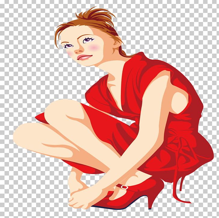 Woman Dress Red PNG, Clipart, Arm, Art, Brown Hair, Business Woman, Clothing Free PNG Download