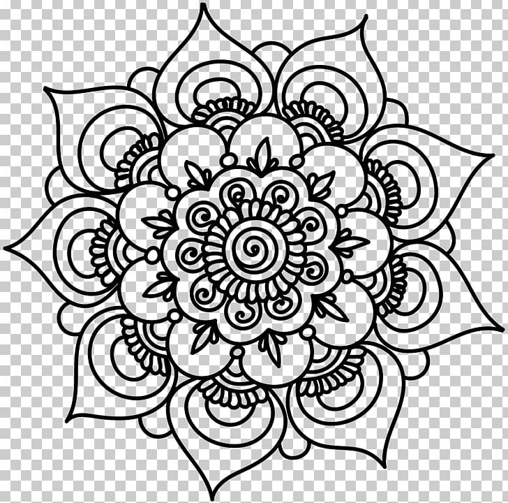 Mandala Coloring Book Drawing PNG, Clipart, Area, Art, Artwork, Black, Black And White Free PNG Download