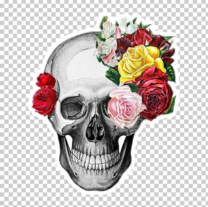 Human Skull Symbolism Flower Drawing Printing PNG, Clipart, Art, Bone, Common Daisy, Cut Flowers, Drawing Free PNG Download