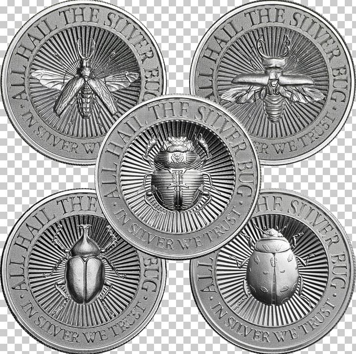 Silver Coin Beetle Fineness Bullion PNG, Clipart, Beetle, Black And White, Bullion, Circle, Clutch Part Free PNG Download