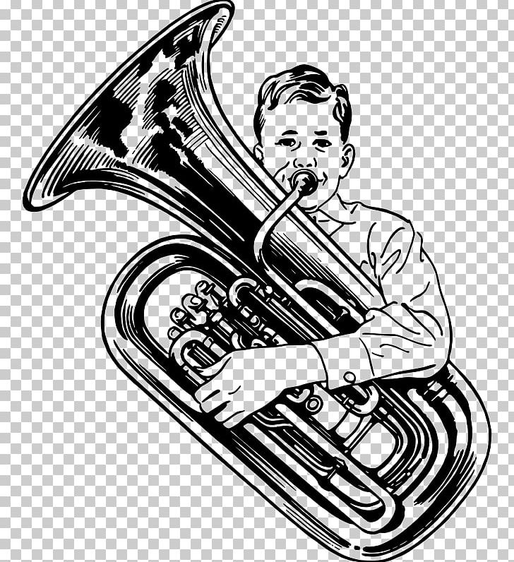 Tuba Sousaphone PNG, Clipart, Alto Horn, Art, Automotive Design, Black And White, Brass Instrument Free PNG Download