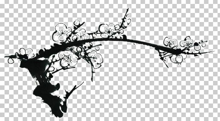Ink Wash Painting Plum Blossom Four Gentlemen Chinese Painting PNG, Clipart, Art Work, Branch, Computer Wallpaper, Decorative, Fictional Character Free PNG Download