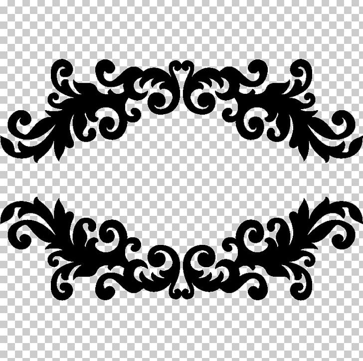 Baroque Sticker Text PNG, Clipart, Baroque, Black, Black And White, Black M, Circle Free PNG Download