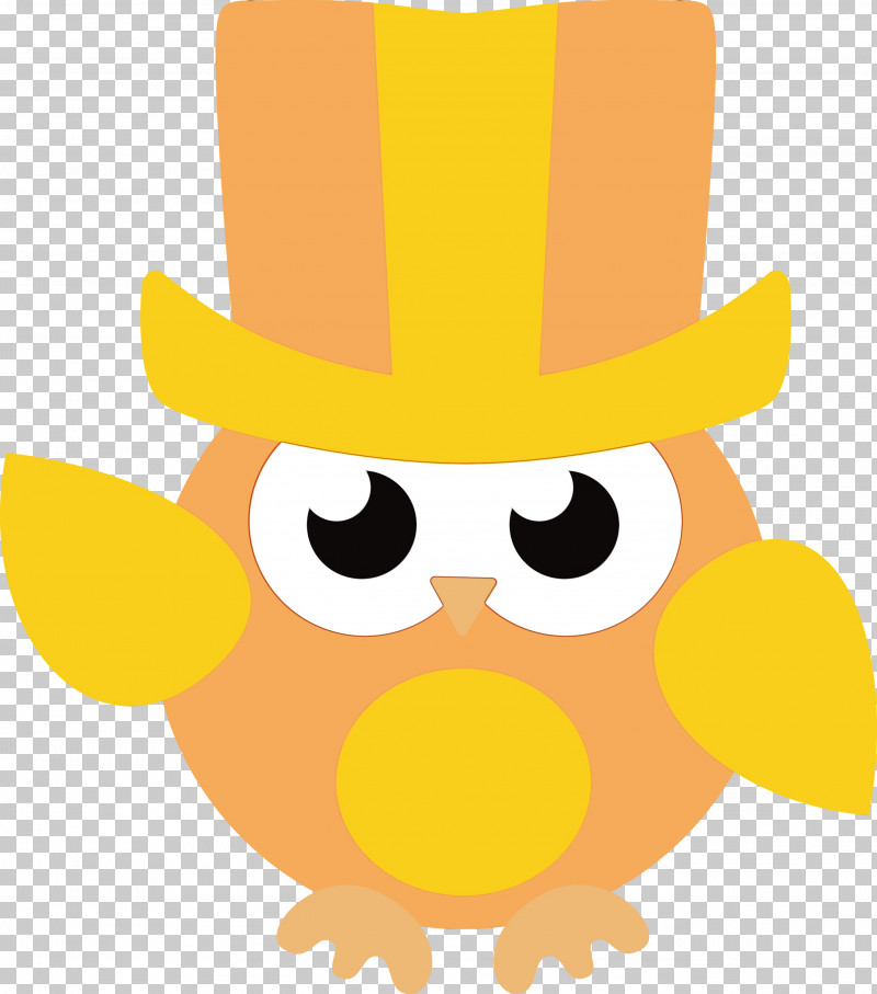 Birds Cartoon Yellow Character Hat PNG, Clipart, Beak, Biology, Birds, Cartoon, Cartoon Owl Free PNG Download