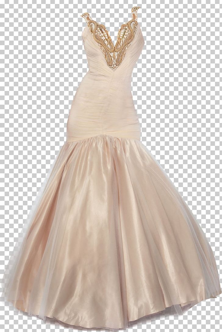 Contemporary Western Wedding Dress Fashion PNG, Clipart, Beige, Bridal Clothing, Formal Wear, Neck, Peach Free PNG Download