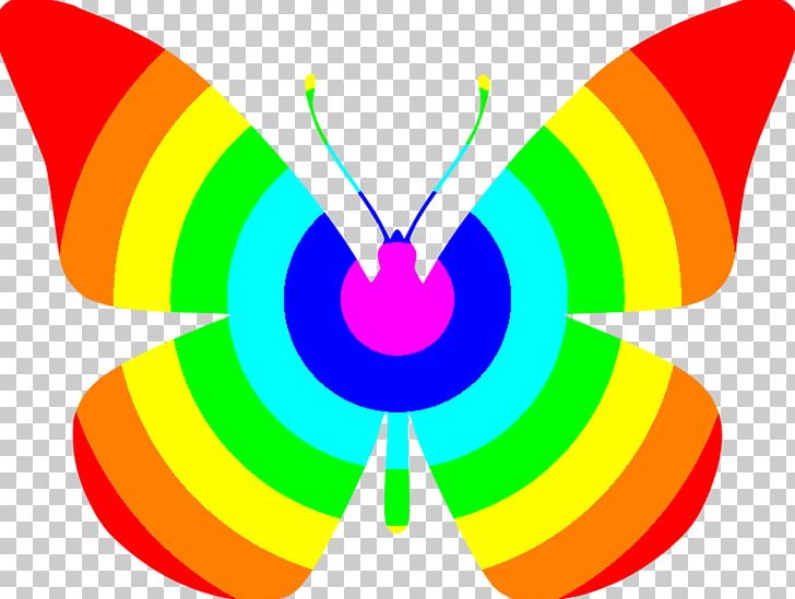 Butterfly Color Rainbow Yellow PNG, Clipart, Butterflies And Moths, Butterfly, Circle, Color, Graphic Design Free PNG Download