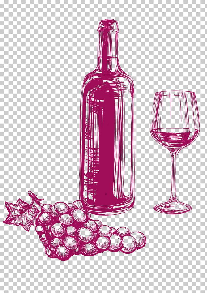 Wine Drawing Beer Grape PNG, Clipart, Alcoholic Drink, Barware, Beer, Bottle, Drawing Free PNG Download
