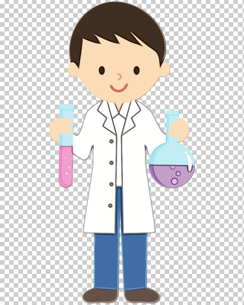 Cartoon Child Smile White Coat PNG, Clipart, Cartoon, Child, Paint, Smile, Watercolor Free PNG Download