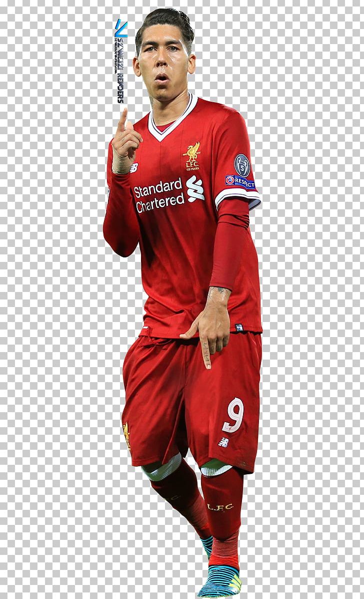 Download Roberto Firmino Brazil Jersey And Liverpool Crest Wallpaper