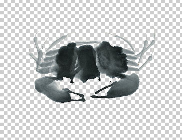 Chinese Mitten Crab Yangcheng Lake Ink Wash Painting PNG, Clipart, Animals, Art, Black And White, Cartoon Crab, Chinese Mitten Crab Free PNG Download