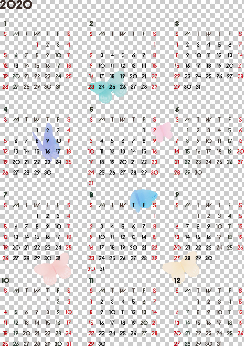 2020 Yearly Calendar Printable 2020 Yearly Calendar Year 2020 Calendar PNG, Clipart, 2020 Calendar, 2020 Yearly Calendar, Calendar, Line, Printable 2020 Yearly Calendar Free PNG Download