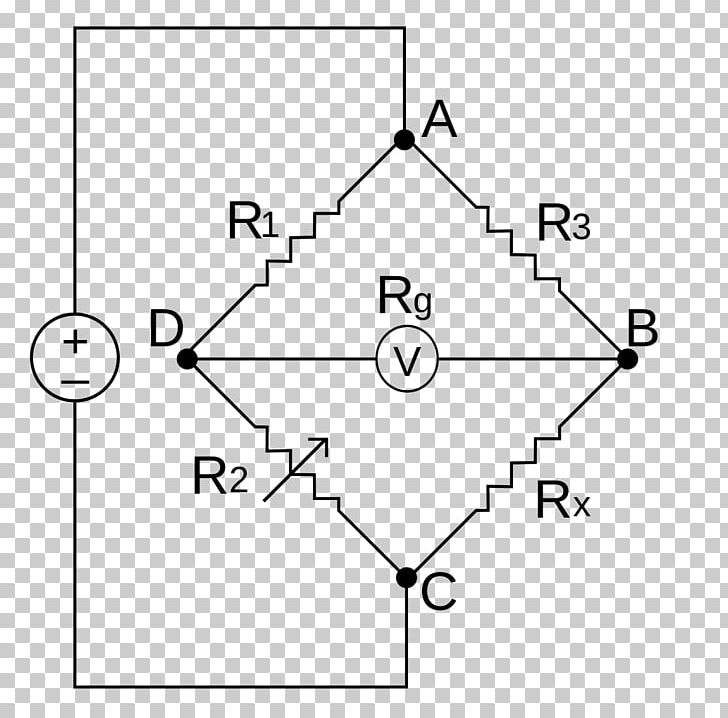 Wheatstone Bridge Electrical Network Bridge Circuit Measurement Resistor PNG, Clipart, Angle, Area, Black And White, Bridge, Bridge Circuit Free PNG Download